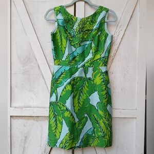 Vineyard Vines Green Palm shift dress size 2.